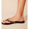 Women's Rivington Stud Flip Flop, Black - Sandals - 6