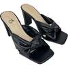 Women's Hazel Knotted Dress Sandal, Black Leather - Sandals - 1 - thumbnail