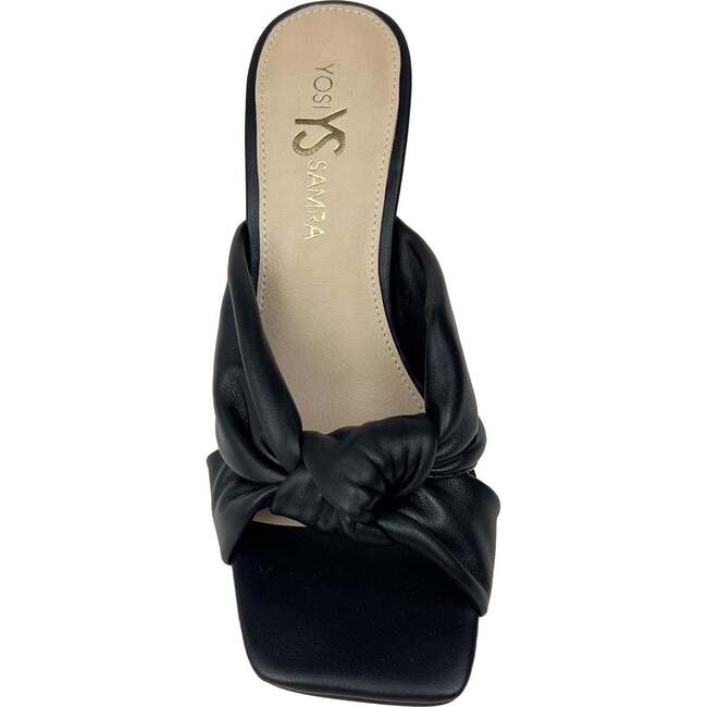 Women's Hazel Knotted Dress Sandal, Black Leather - Sandals - 5