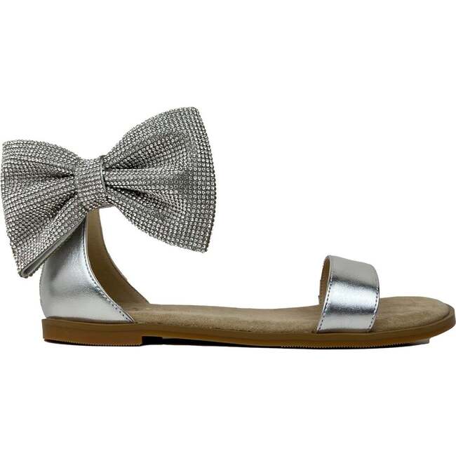 Miss Cambelle Crystal Bow Sandal, Silver