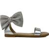 Miss Cambelle Crystal Bow Sandal, Silver - Sandals - 1 - thumbnail