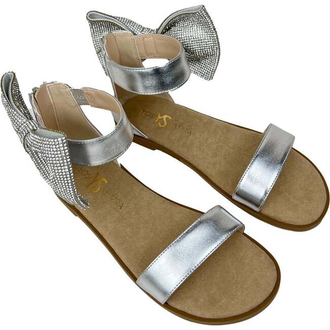 Miss Cambelle Crystal Bow Sandal, Silver - Sandals - 2