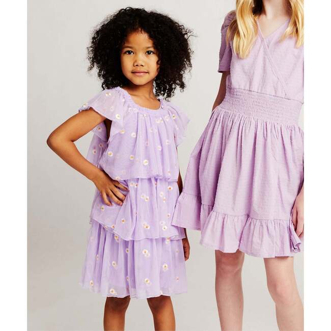 Purple Floral Ruffle Tiered Dress - Dresses - 2