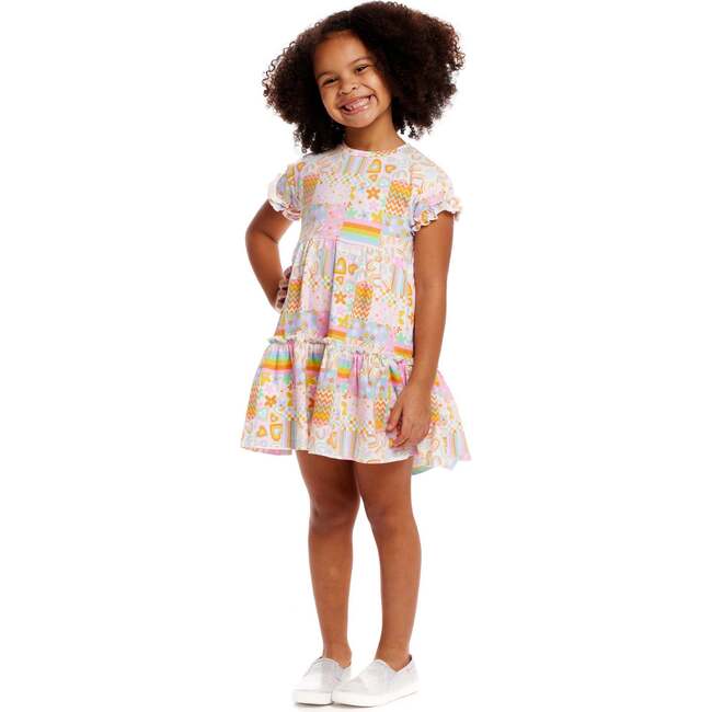 Multi-Pattern Tile Print Dress - Dresses - 2
