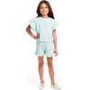 Aqua Heart Knit Short Set - Mixed Apparel Set - 2