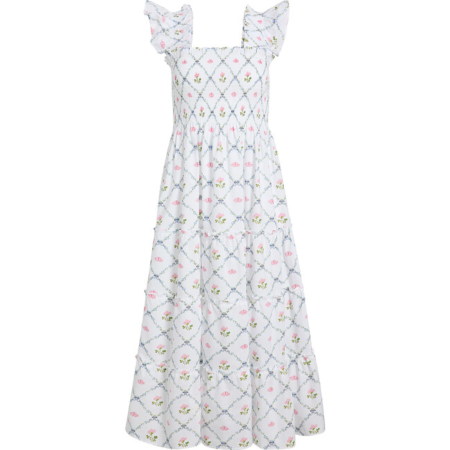 Women's Ellie Butterfly Trellis Print Nap Dress, White
