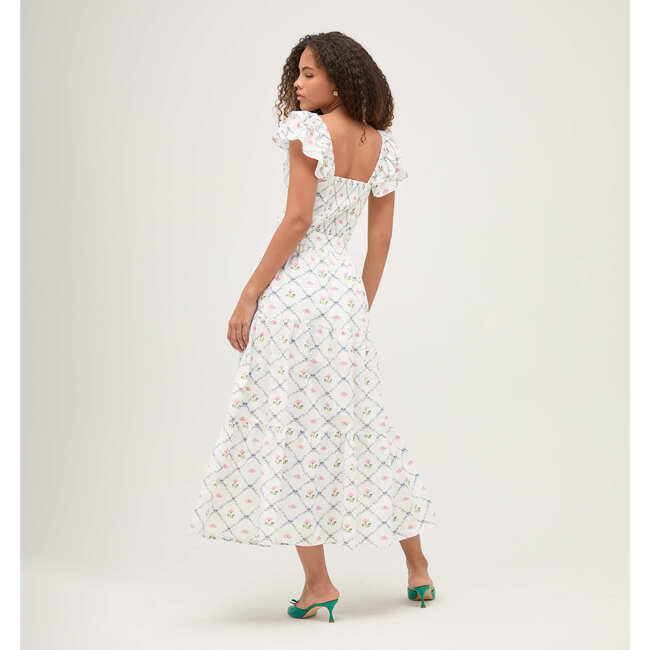 Women's Florence Butterfly Trellis Print Nap Skirt, White - Skirts - 3