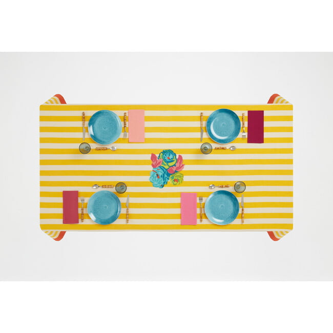 La Veste X Lisa Corti Nizam Stripes Tablecloth, Sun Yellow Natural - Tableware - 3