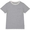 Linen Cotton T-Shirt, Navy Stripes - T-Shirts - 1 - thumbnail