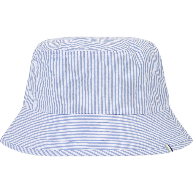 Seersucker Beach Hat, Blue