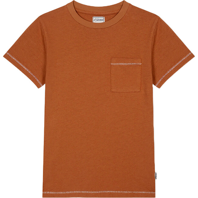 Linen Cotton T-Shirt, Rust