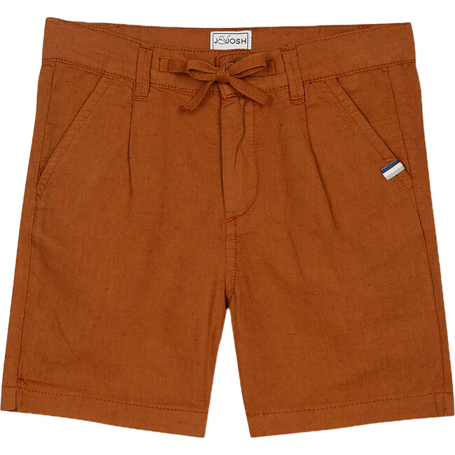 Linen Cotton Shorts, Rust