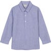 Kaftan Linen Cotton Shirt, Navy Stripes - Shirts - 1 - thumbnail