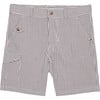 Cargo Seersucker Shorts, Khaki - Shorts - 1 - thumbnail