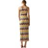 Women's Zigzag Crochet Tank Dress, Yellow & Multicolors - Dresses - 3