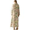 Women's Silk Linen Floral Shirt Dress, White - Dresses - 2