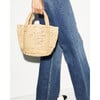 Women's Mini Raffia Tote, Camel - Bags - 3