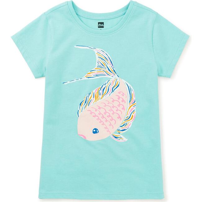 Koi Fish Graphic Tee,Canal Blue