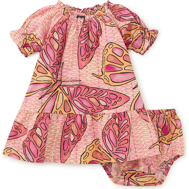 Puff Sleeve Baby Dress,Batik Butterfly