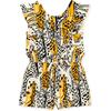 Flutter Sleeve Romper,Maasai Mara Giraffe - Dresses - 1 - thumbnail