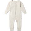 Waffle Clever Zip Romper, White - Rompers - 1 - thumbnail