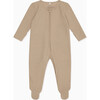 Waffle Clever Zip Footie, Natural - Footie Pajamas - 1 - thumbnail