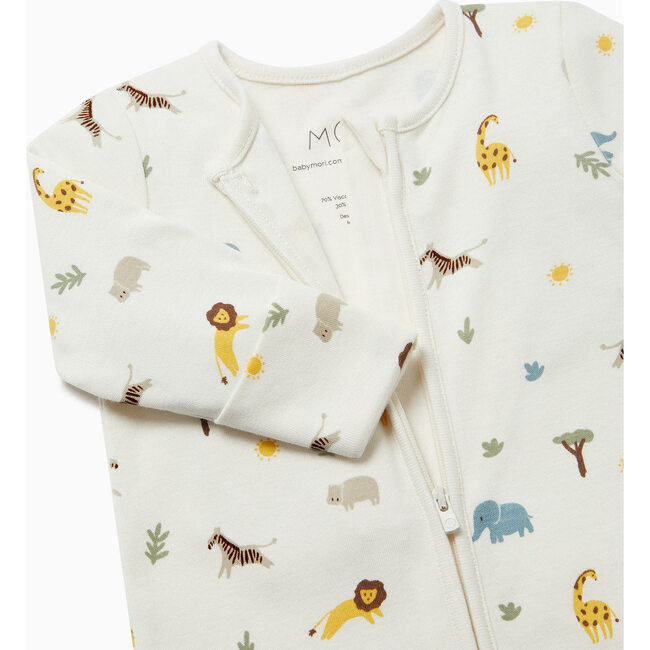 Safari Print Clever Zip Footie - Footie Pajamas - 2