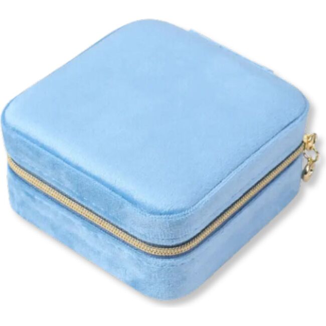 Square Velvet Jewelry Case, Blue