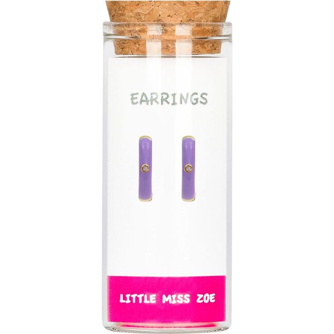 Hoop Earrings In A Bottle, Purple