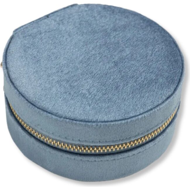 Circle Velvet Jewelry Case, Blue