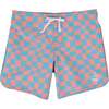 Wavy Checks Boardshorts, Coral - Swim Trunks - 1 - thumbnail