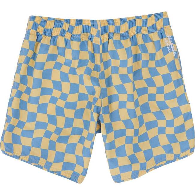 Wavy Checks Boardshorts, Banana - Swim Trunks - 3