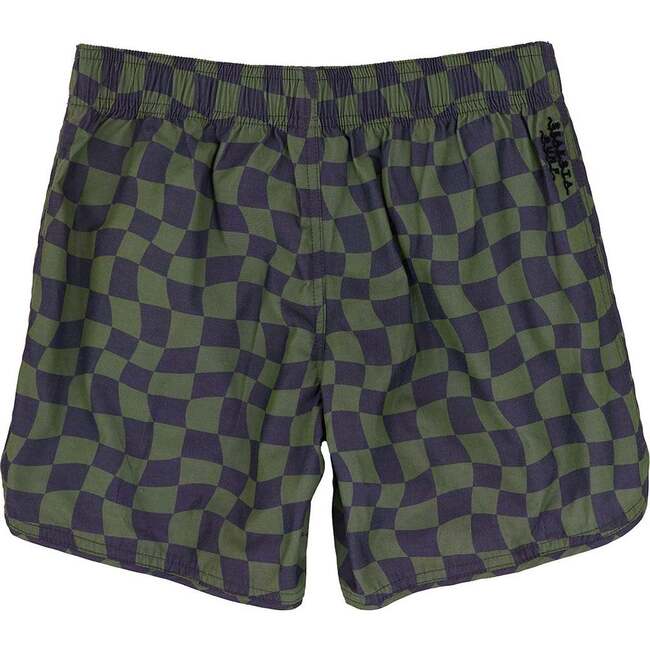 Wavy Checks Boardshorts, Pine - Swim Trunks - 3