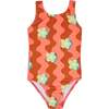 Wavy Daisy Swimsuit, Coral - One Pieces - 1 - thumbnail