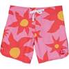 Seaesta Scallop Retro Flare Boardshort, Sun Daze Red - Swim Trunks - 1 - thumbnail