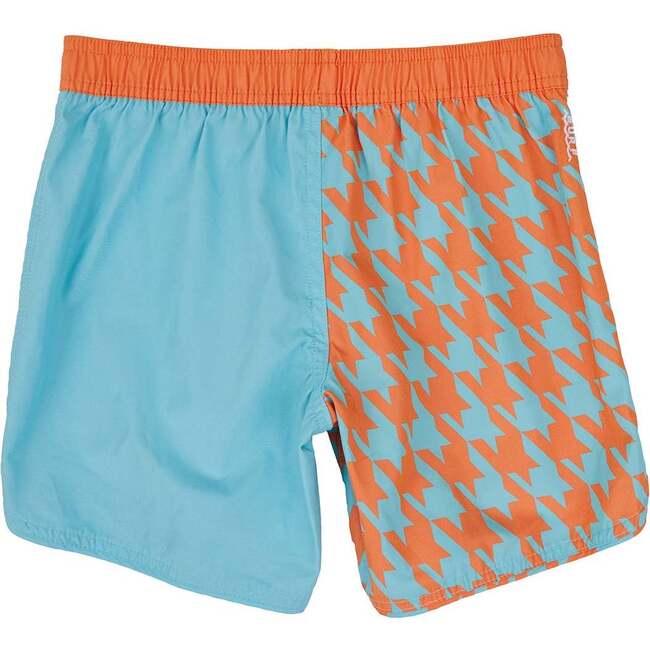 Seaesta Scallop Retro Flare Boardshort, Houndstooth Coral - Swim Trunks - 3