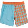 Seaesta Scallop Retro Flare Boardshort, Houndstooth Coral - Swim Trunks - 3