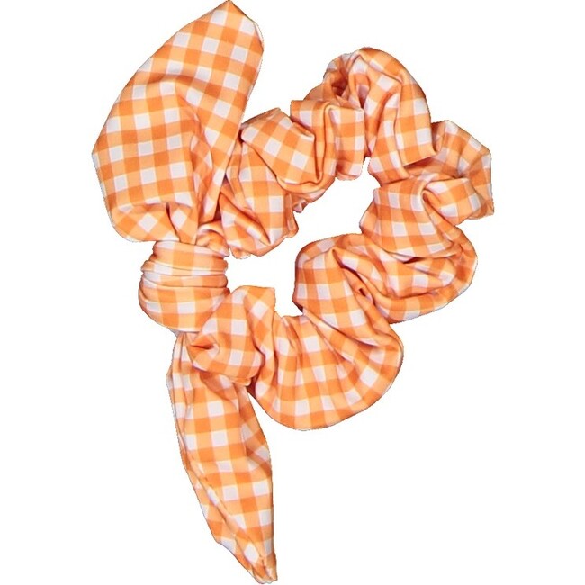 Vichy Bow Scrunchie, Orange
