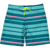 Stripes Surfer Swim Shorts, Teal - Swim Trunks - 1 - thumbnail