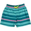 Stripes Classic Swim Shorts, Teal - Swim Trunks - 1 - thumbnail