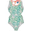 Spots Mini Ruffle Waist Triquini, Green & Multicolors - One Pieces - 1 - thumbnail