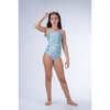 Spots Mini Ruffle Waist Triquini, Green & Multicolors - One Pieces - 2