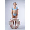 Ruffle Top & Bottom Bikini, Aqua - Two Pieces - 2