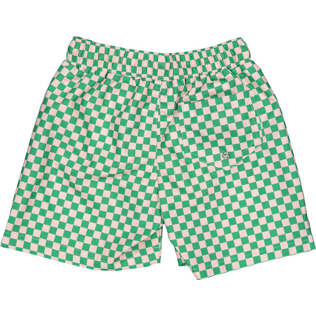 Squares Classic Swim Shorts, Pink & Green - Swim Trunks - 3