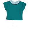 Ruffle Back Rash T-Shirt, Aqua & Teal - Rash Guards - 1 - thumbnail