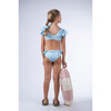 Ruffle Top & Bottom Bikini, Aqua - Two Pieces - 4