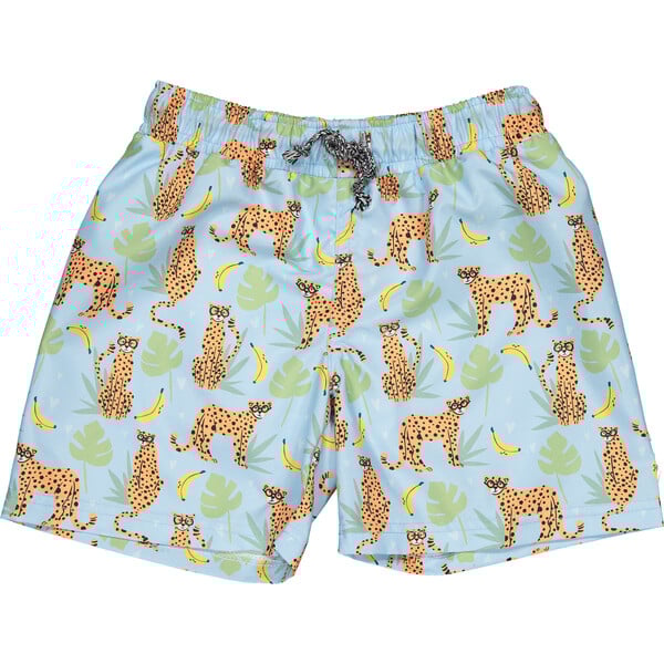 Deux Par Deux Organic Cotton Boxer Shorts - Construction Teal With Yellow Truck Deux Par Deux Organic Cotton Boxer Shorts - Construction Teal With Yellow Truck