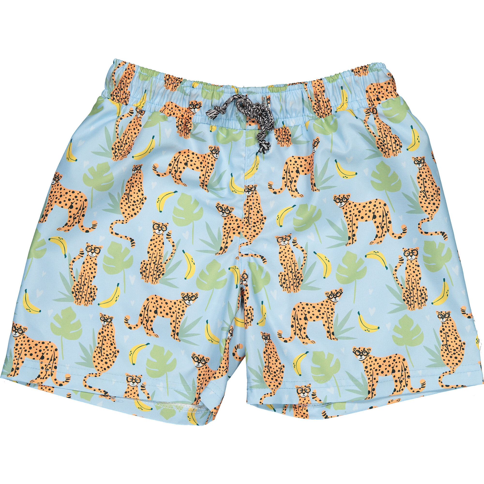 Mr. Leopard Pattern Classic Swim Shorts, Multicolors - Swim Trunks - 1