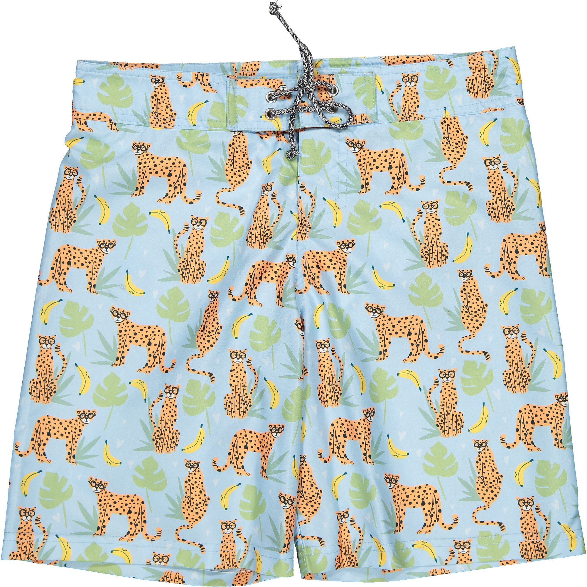 Mr. Leopard Pattern Surfer Swim Shorts, Multicolors - Swim Trunks - 1