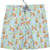 Mr. Leopard Pattern Surfer Swim Shorts, Multicolors - Swim Trunks - 1 - thumbnail